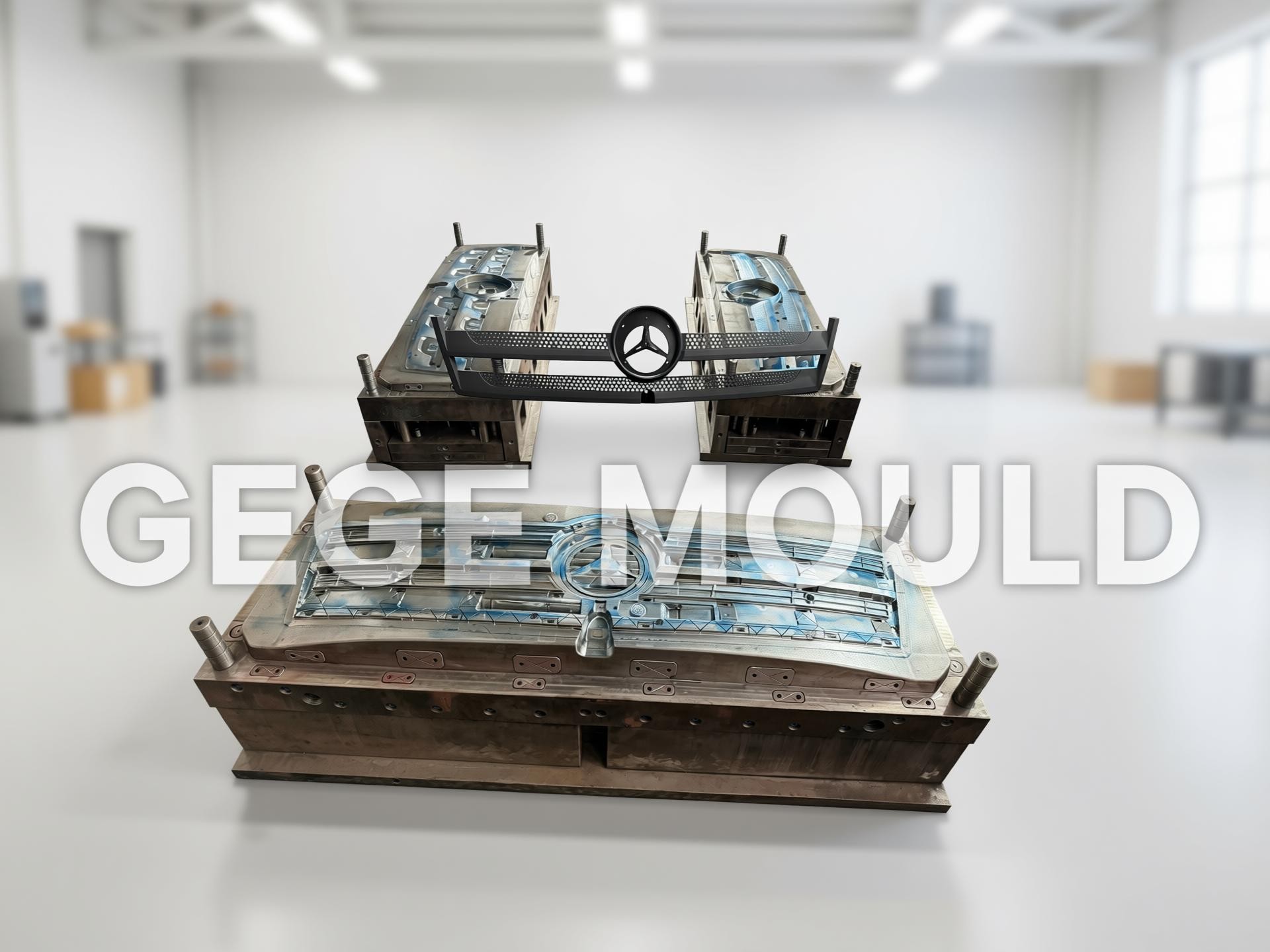 Gege Mould manufacturing workshop interior — CNC machining and mold assembly work areas in the Taizhou facility